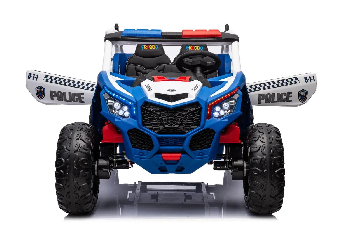 24V 4x4 Freddo Storm Police UTV 2-Seater for Kids with Lights & Sirens