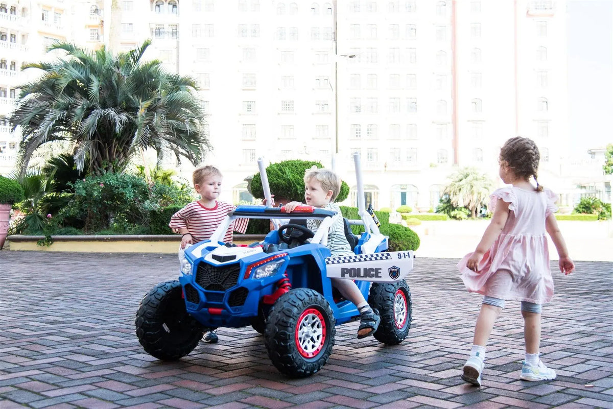 24V 4x4 Freddo Storm Police UTV 2-Seater for Kids with Lights & Sirens