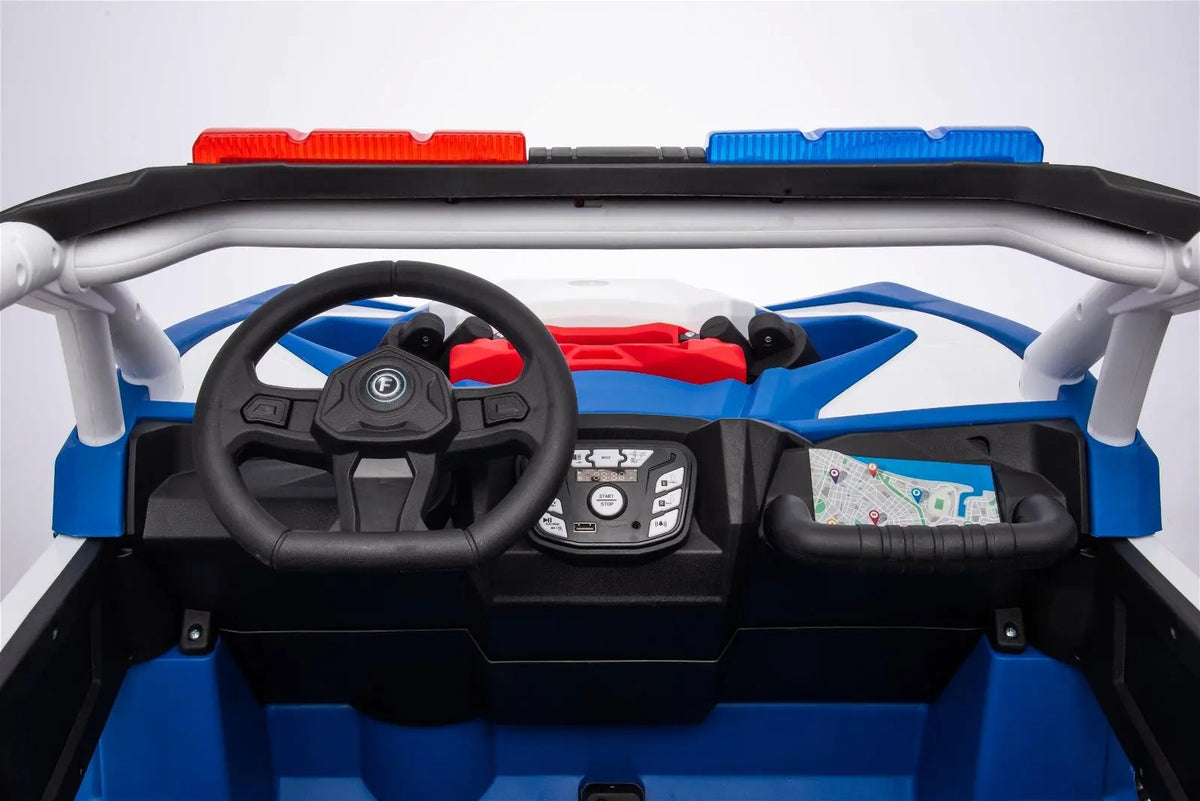 24V 4x4 Freddo Storm Police UTV 2-Seater for Kids with Lights & Sirens