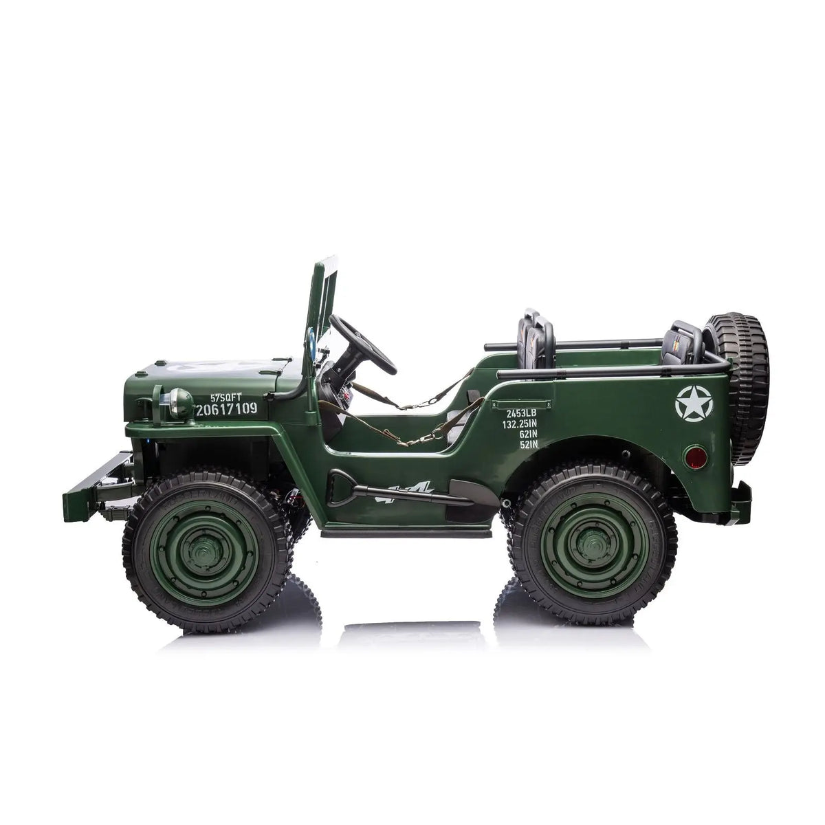 24V Military Willys Truck 3 Seater Electric Ride on