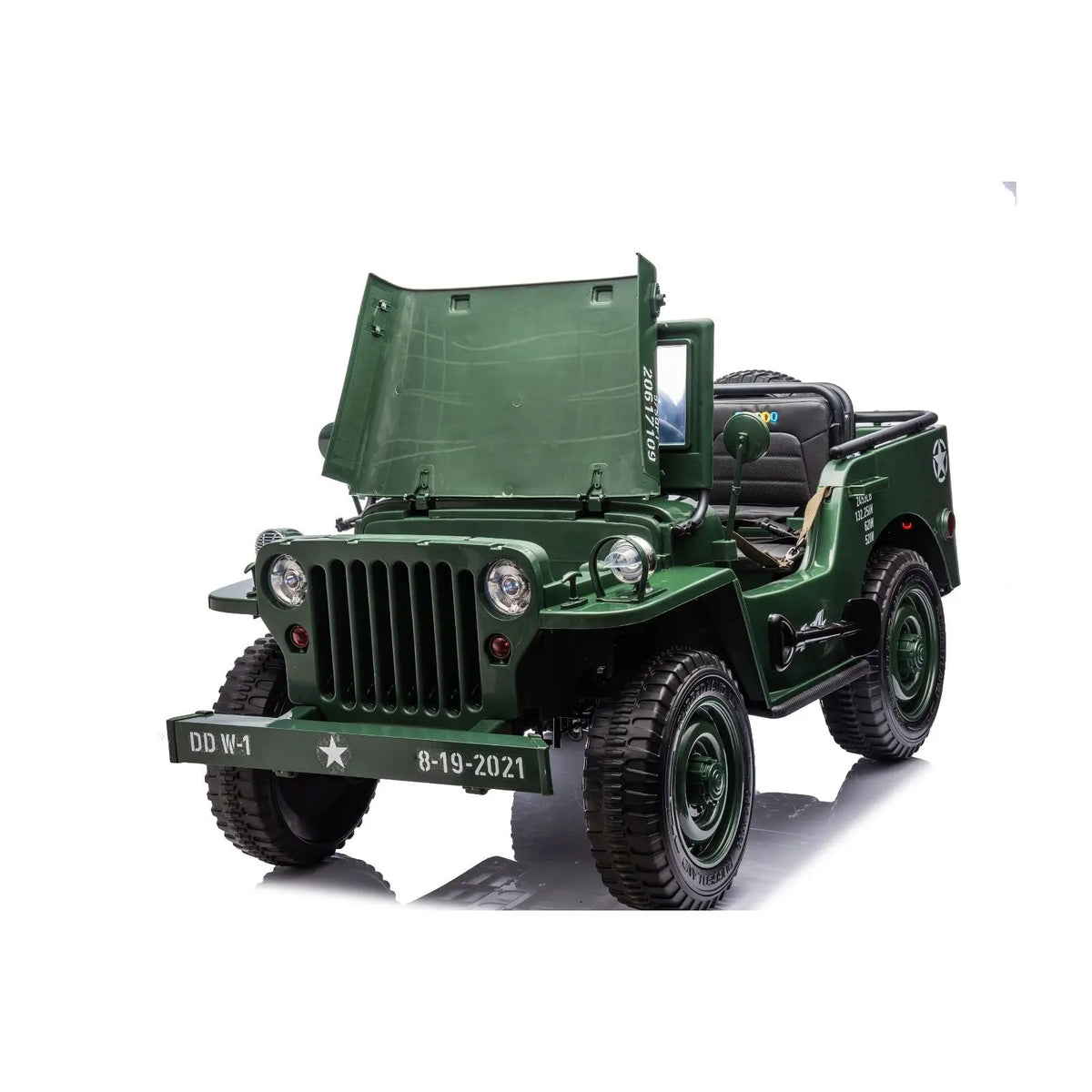 24V Military Willys Truck 3 Seater Electric Ride on