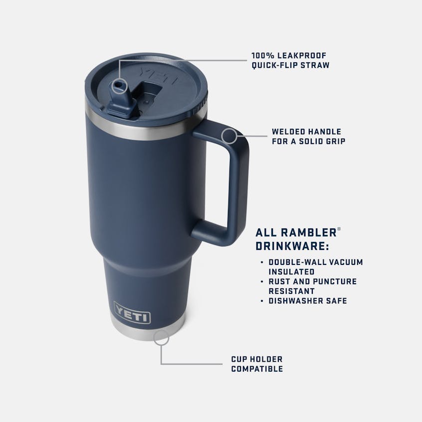 Rambler® 40oz Travel Straw Mug  WITH COLOUR-MATCHED STRAW LID