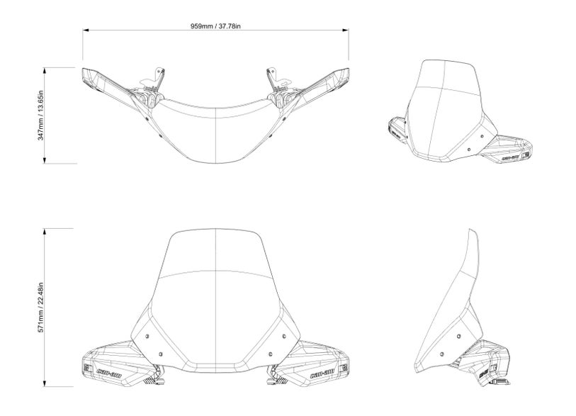 Can-Am Outlander Extra High Windshield Kit