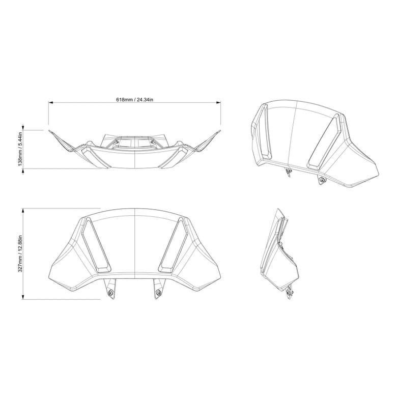 Ajustable Adventure Low Windshield