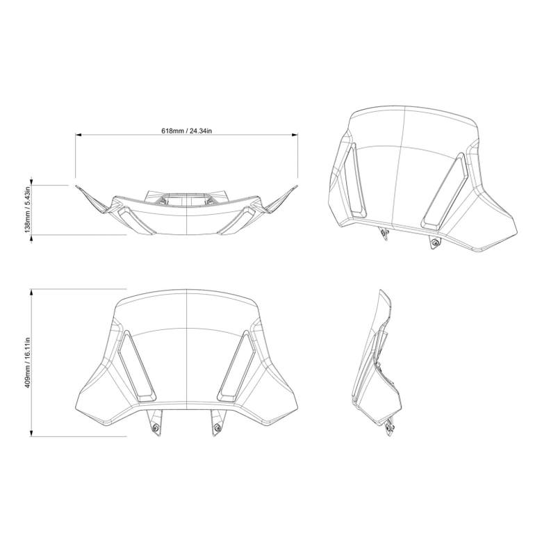 Adventure High Windshield - Hardcoated