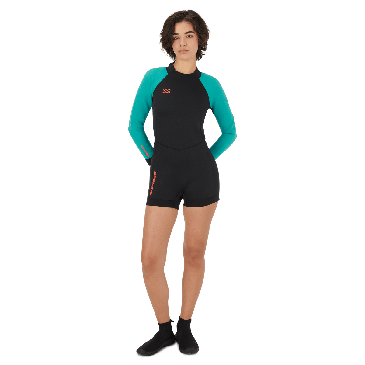 Women&#39;s 2mm Shorty Wetsuit Long Sleeves